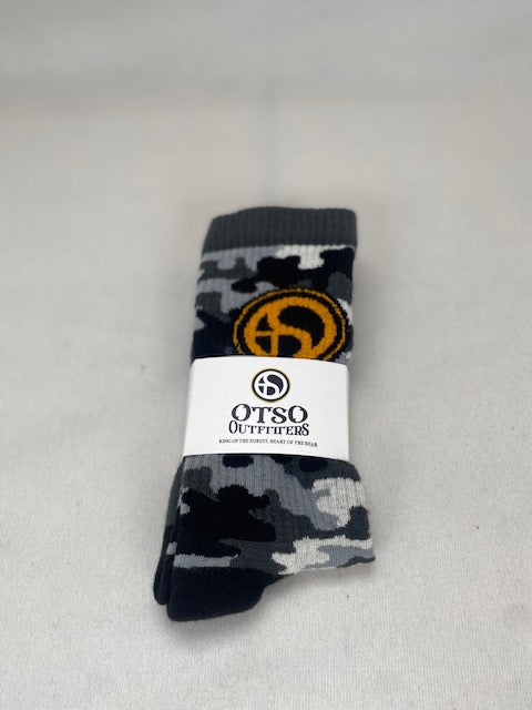 Merino Wool Blend Socks - Dark Camo