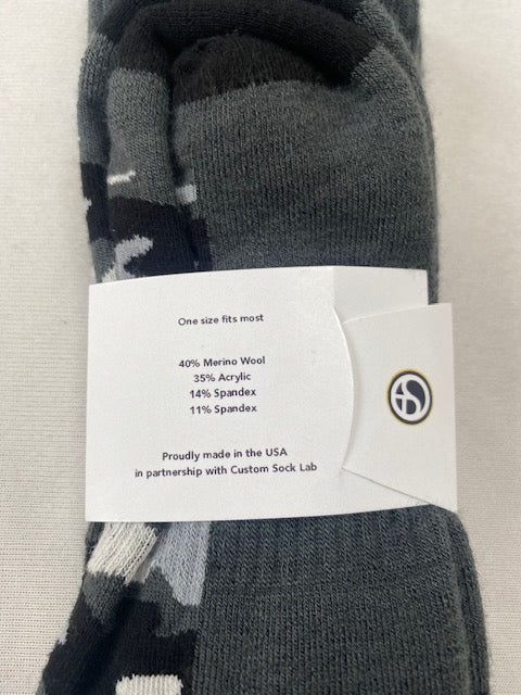 Merino Wool Blend Socks - Dark Camo