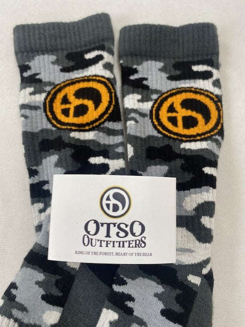 Merino Wool Blend Socks - Dark Camo